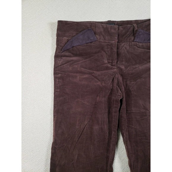 VTG Bebe Pants Womens 4 Brown Corduroy Wide Leg Low Rise Cuffed Capri Outdoor - Picture 2 of 9